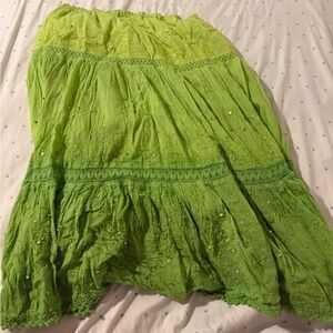 Green Embroidered Women's Skirt